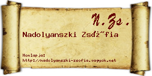 Nadolyanszki Zsófia névjegykártya
