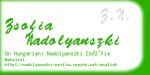 zsofia nadolyanszki business card